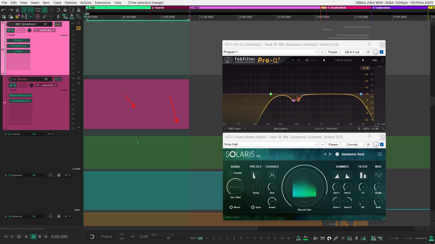 Track 3, its automation and the plugins on the parent track
